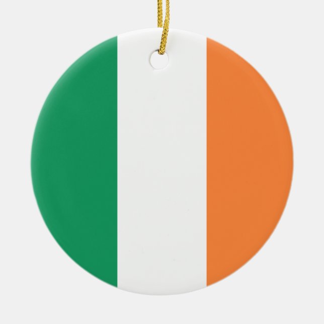 Ornamento De Cerâmica Bandeira da Irlanda (Frente)
