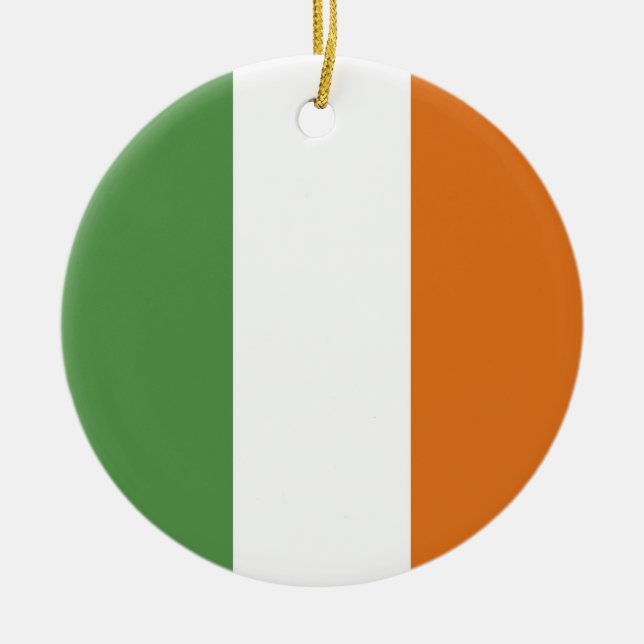 Ornamento De Cerâmica Bandeira da Irlanda (Frente)