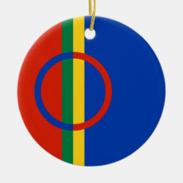 Ornamento De Cerâmica Bandeira da Lapónia (Natal) (Sami) (Laplander)