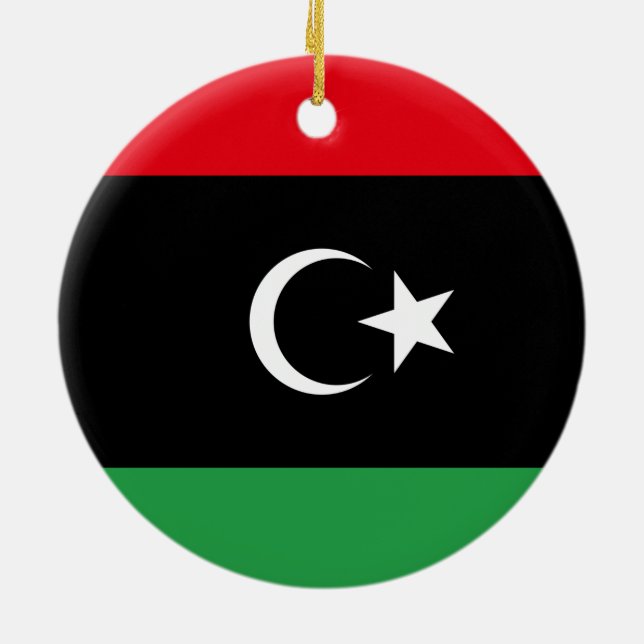 Ornamento De Cerâmica Bandeira da Líbia (Traseira)
