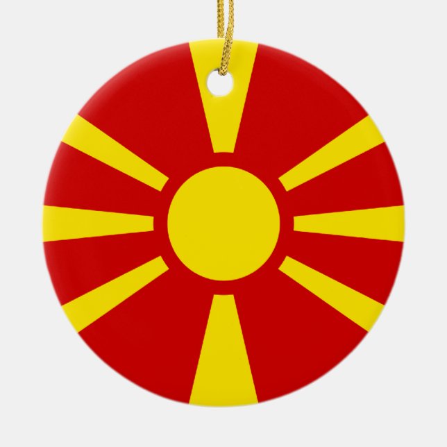 Ornamento De Cerâmica Bandeira da Macedônia (Frente)