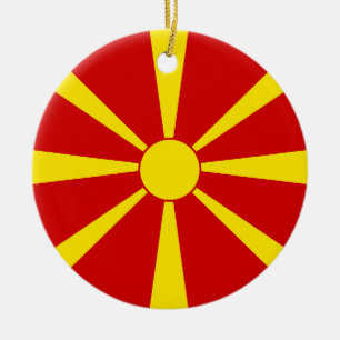 Ornamento De Cerâmica Bandeira da Macedônia do Norte