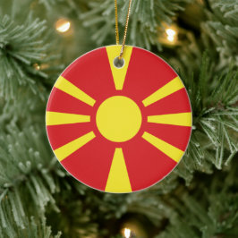 Ornamento De Cerâmica Bandeira da Macedônia do Norte