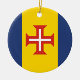 Ornamento De Cerâmica Bandeira da Madeira, Portugal