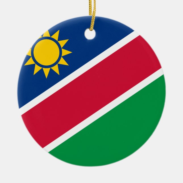 Ornamento De Cerâmica Bandeira da Namíbia (Frente)