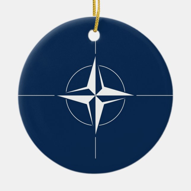Ornamento De Cerâmica Bandeira da NATO (Frente)