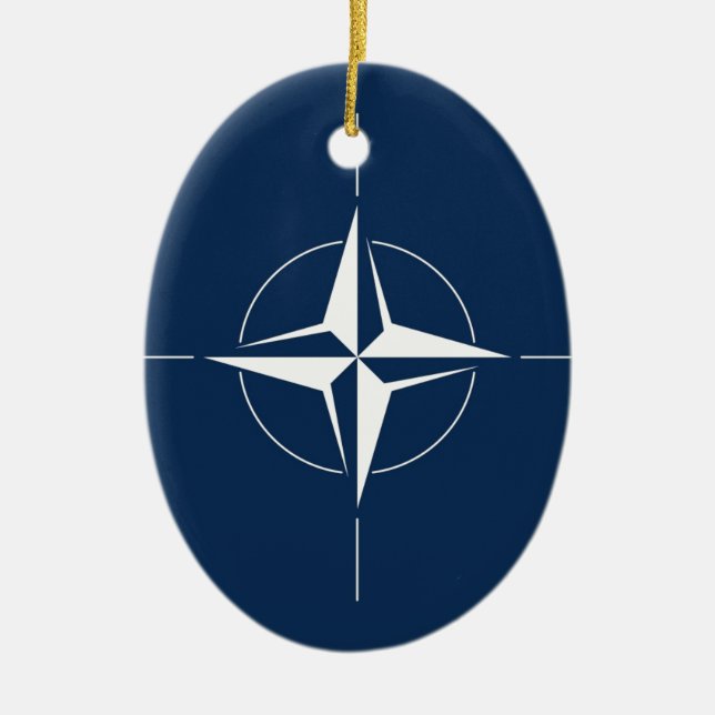 Ornamento De Cerâmica Bandeira da NATO (Frente)