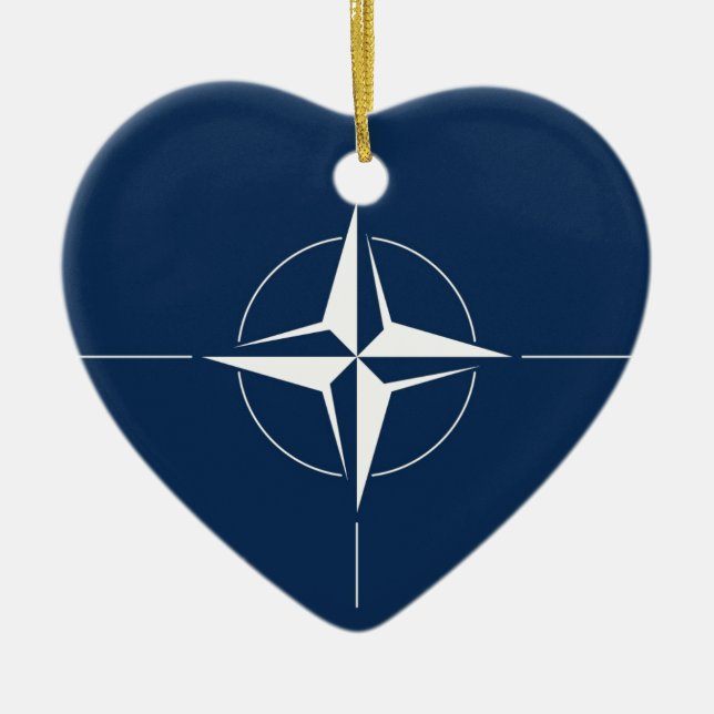 Ornamento De Cerâmica Bandeira da NATO (Frente)