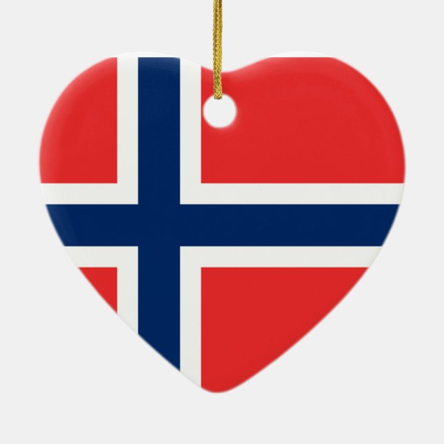 Ornamento De Cerâmica Bandeira da Noruega (Verso)