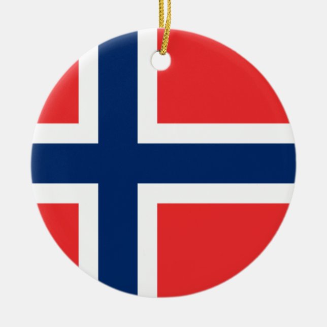 Ornamento De Cerâmica Bandeira da Noruega (Frente)