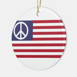 Ornamento De Cerâmica Bandeira da Paz dos Estados Unidos