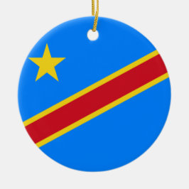 Ornamento De Cerâmica Bandeira da RDC (República Democrática do Congo)