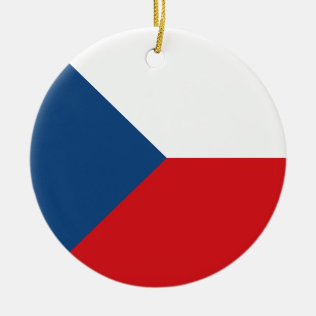 Ornamento De Cerâmica Bandeira da República Checa (Frente)