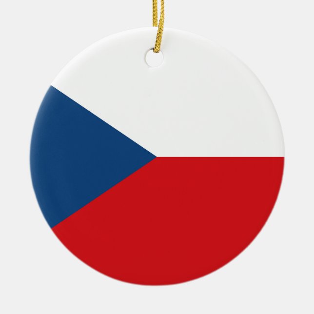 Ornamento De Cerâmica Bandeira da República Checa (Frente)