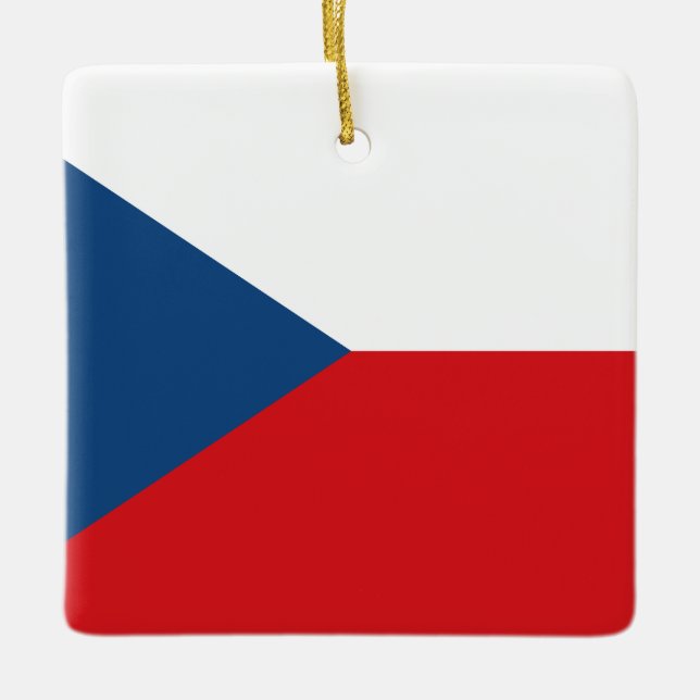 Ornamento De Cerâmica Bandeira da República Checa (Frente)