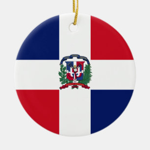 Ornamento De Cerâmica Bandeira da República Dominicana