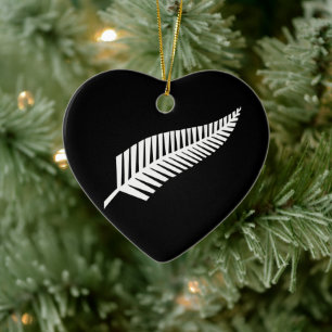 Ornamento De Cerâmica bandeira da samambaia prateada (NZ)