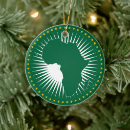 Ornamento De Cerâmica Bandeira da União Africana (África) (Panáfrica)