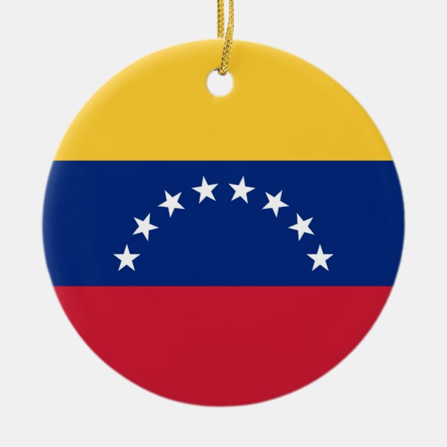 Ornamento De Cerâmica Bandeira da Venezuela (Frente)