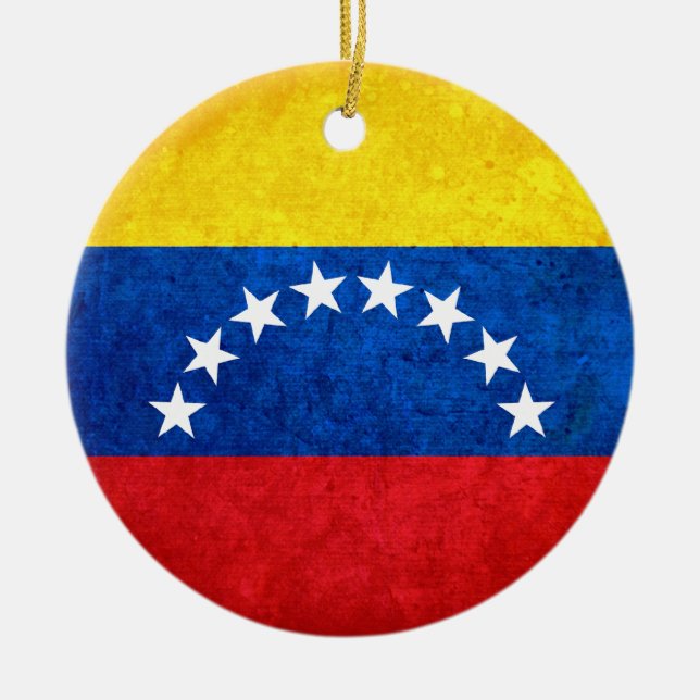 Ornamento De Cerâmica Bandeira da Venezuela (Frente)