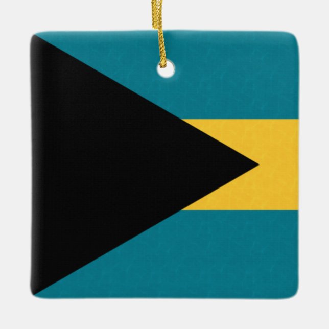 Ornamento De Cerâmica Bandeira das Bahamas (Frente)