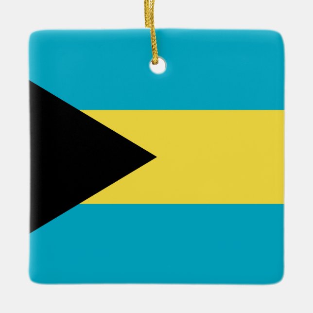 Ornamento De Cerâmica Bandeira das Bahamas (Frente)