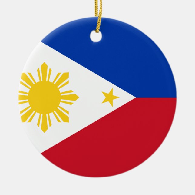 Ornamento De Cerâmica Bandeira das Filipinas (Frente)