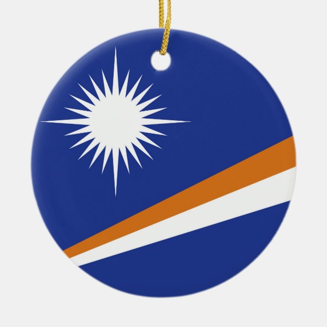 Ornamento De Cerâmica bandeira das Ilhas Marshall (Frente)
