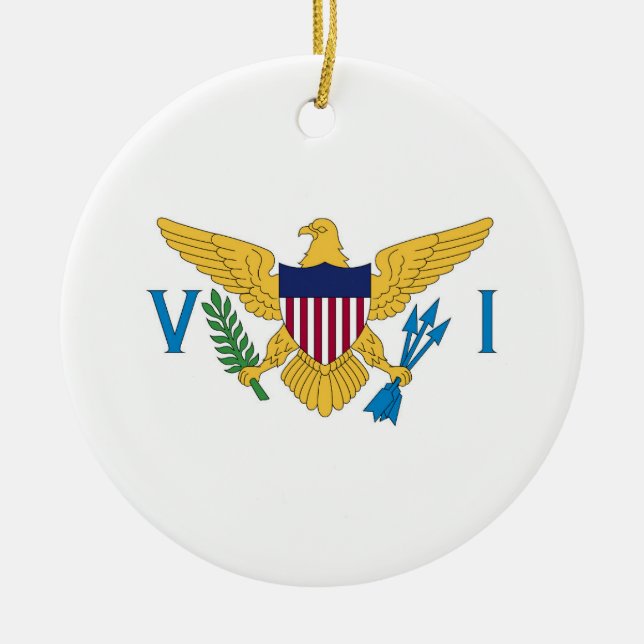 Ornamento De Cerâmica bandeira das Ilhas Virgens dos EUA (Frente)