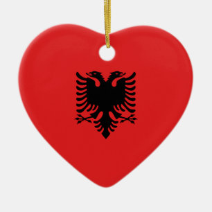 Ornamento De Cerâmica Bandeira de Albânia - Flamuri Kombëtar - bandeir