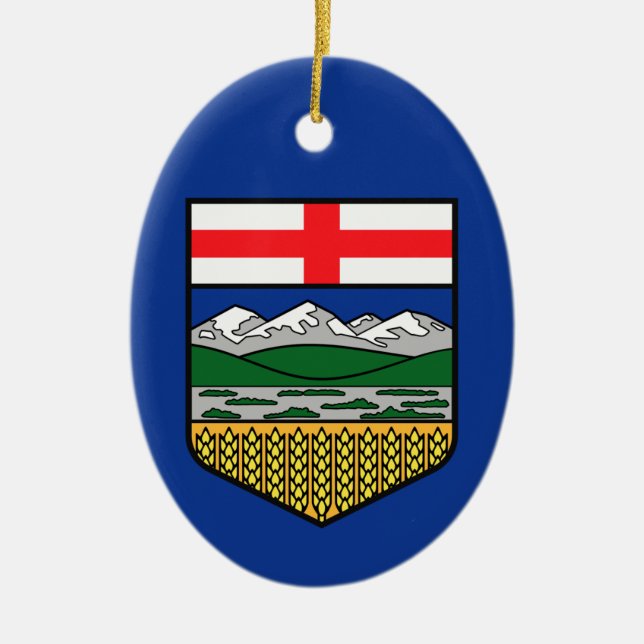 Ornamento De Cerâmica Bandeira de Alberta - CANADÁ (Frente)