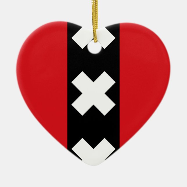Ornamento De Cerâmica Bandeira de Amesterdã (Frente)