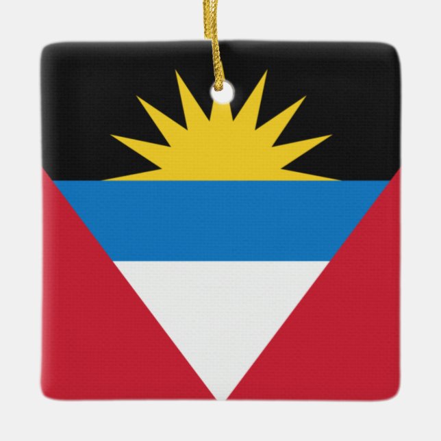 Ornamento De Cerâmica Bandeira De Antígua E Barbuda (Frente)