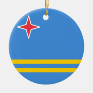 Ornamento De Cerâmica Bandeira de Aruba