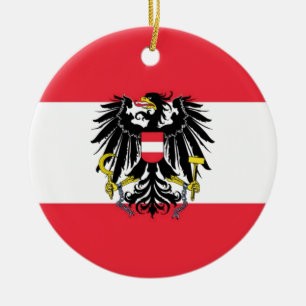 Ornamento De Cerâmica Bandeira de Áustria - Flagge Österreichs