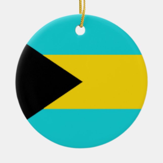Ornamento De Cerâmica Bandeira de Bahamas (Frente)