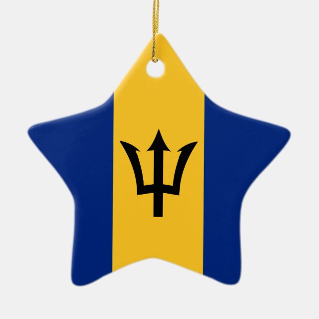 Ornamento De Cerâmica Bandeira de Barbados (Frente)