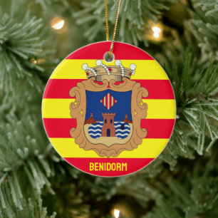 Ornamento De Cerâmica Bandeira de Benidorm - Comunidad Valenciana (ESP)
