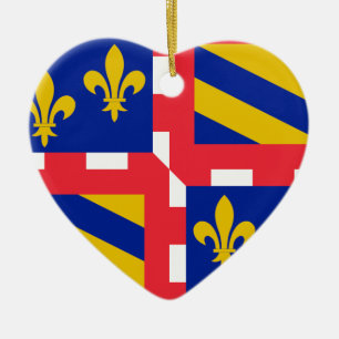 Ornamento De Cerâmica Bandeira de Bourgogne (France)