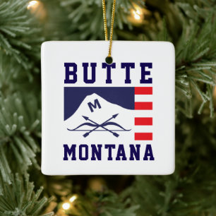 Ornamento De Cerâmica Bandeira de Butte, Montana