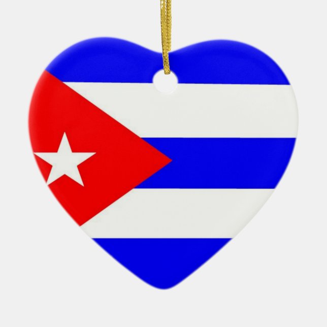 Ornamento De Cerâmica Bandeira de Cuba (Frente)