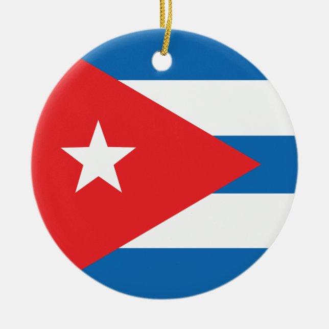Ornamento De Cerâmica Bandeira de Cuba (Frente)