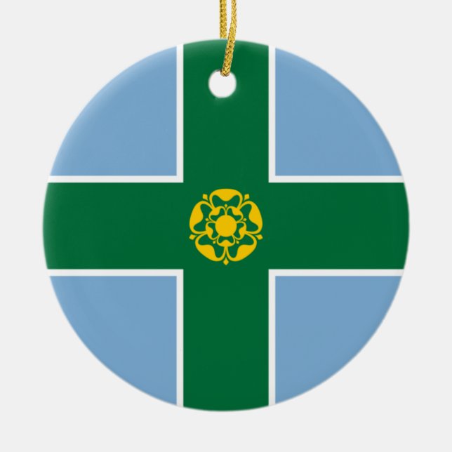 Ornamento De Cerâmica Bandeira de Derbyshire (Condado de England, Reino  (Frente)