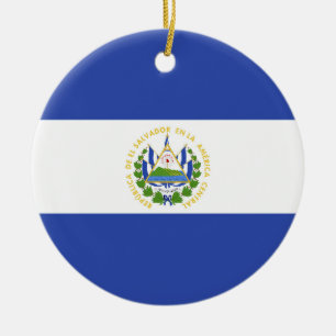 Ornamento De Cerâmica Bandeira de El Salvador
