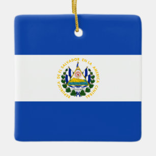 Ornamento De Cerâmica Bandeira de El Salvador