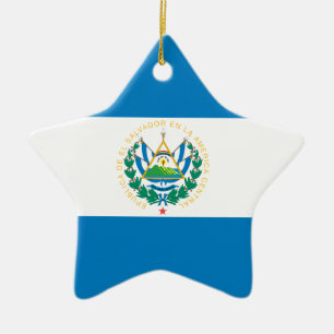 Ornamento De Cerâmica Bandeira de El Salvador