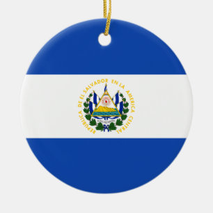 Ornamento De Cerâmica Bandeira de El Salvador