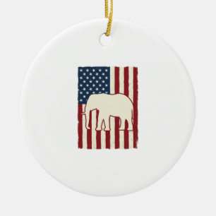 Ornamento De Cerâmica Bandeira de Elefante Patriótico Design Vetorial Vi