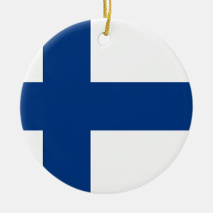 Ornamento De Cerâmica Bandeira de Finlandia (lippu de Suomen, flagga de