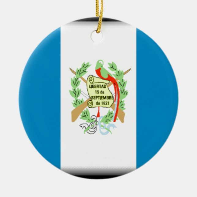 Ornamento De Cerâmica Bandeira de Guatemala (Frente)